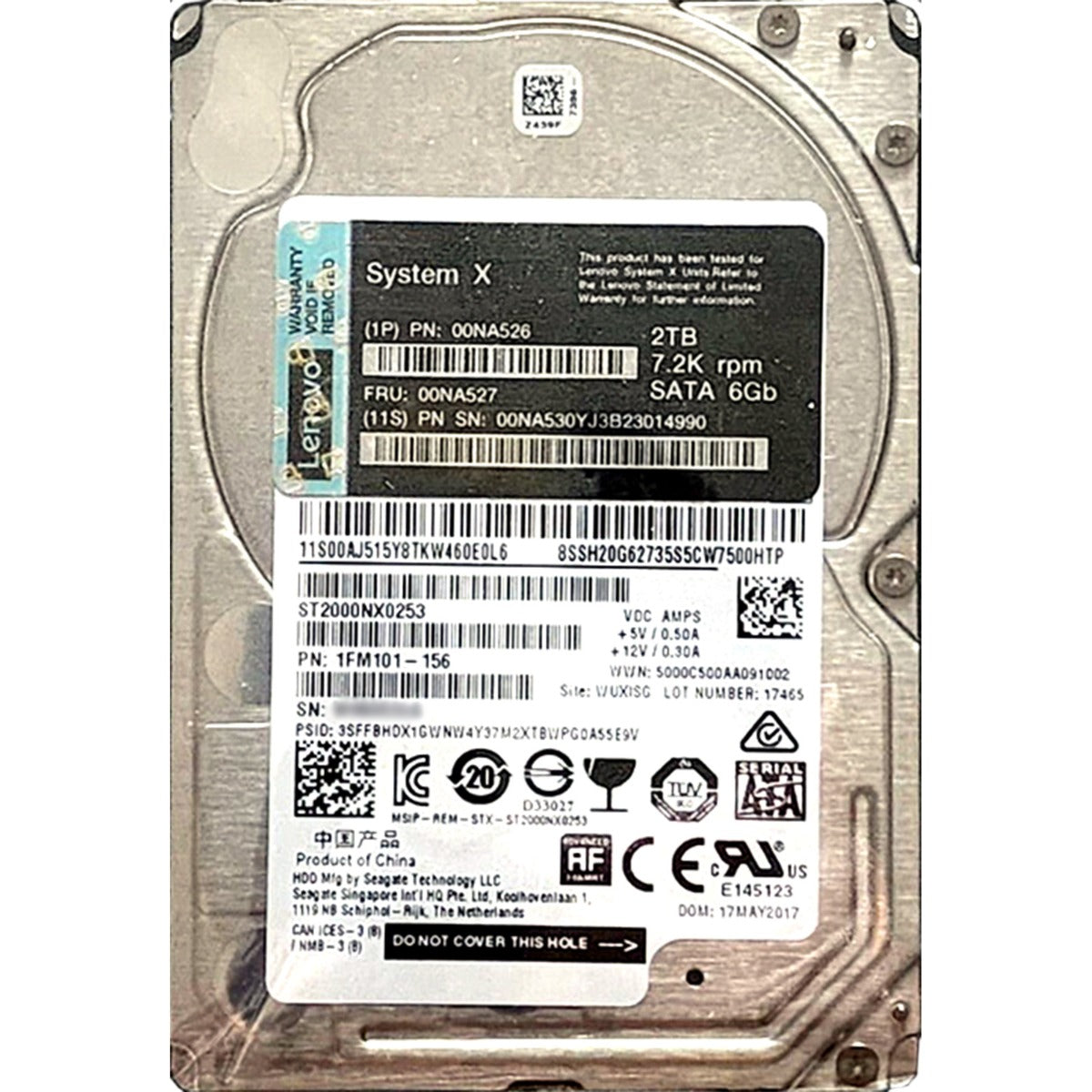 Lenovo ThinkSystem 2TB 7.2K SATA HDD Lenovo ThinkSystem 2TB 7.2K SATA HDD